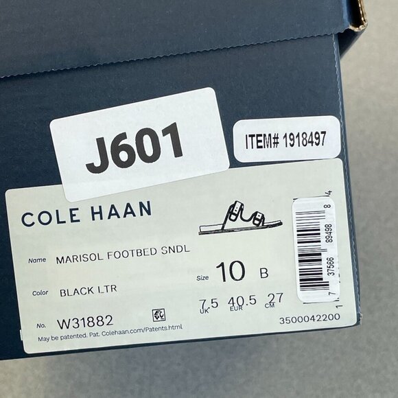 NEW Cole Haan Marisol Footbed Sandals Women's 10B Black Leather Slide - Picture 7 of 7